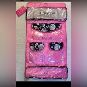 34” Cosmetic Beauty Organizer Travel Hanging Bag Makeup Hair Skincare Pink Black